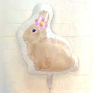 Easter Bunny Rabbit Foil Balloon Decoration,Set of 4, Baby Shower,Birthday Party
